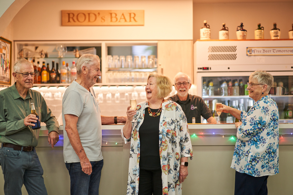 The resident-run tavern is a fun place for chatting and hanging out