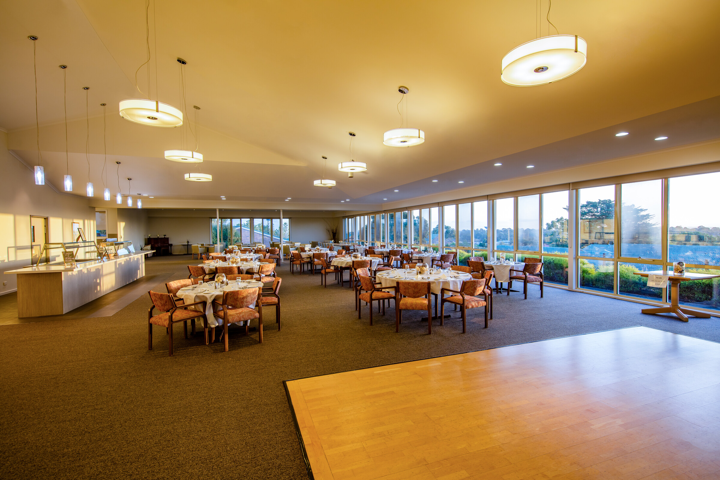 Meadowvale Village large dining room and restaurant area with dance floor