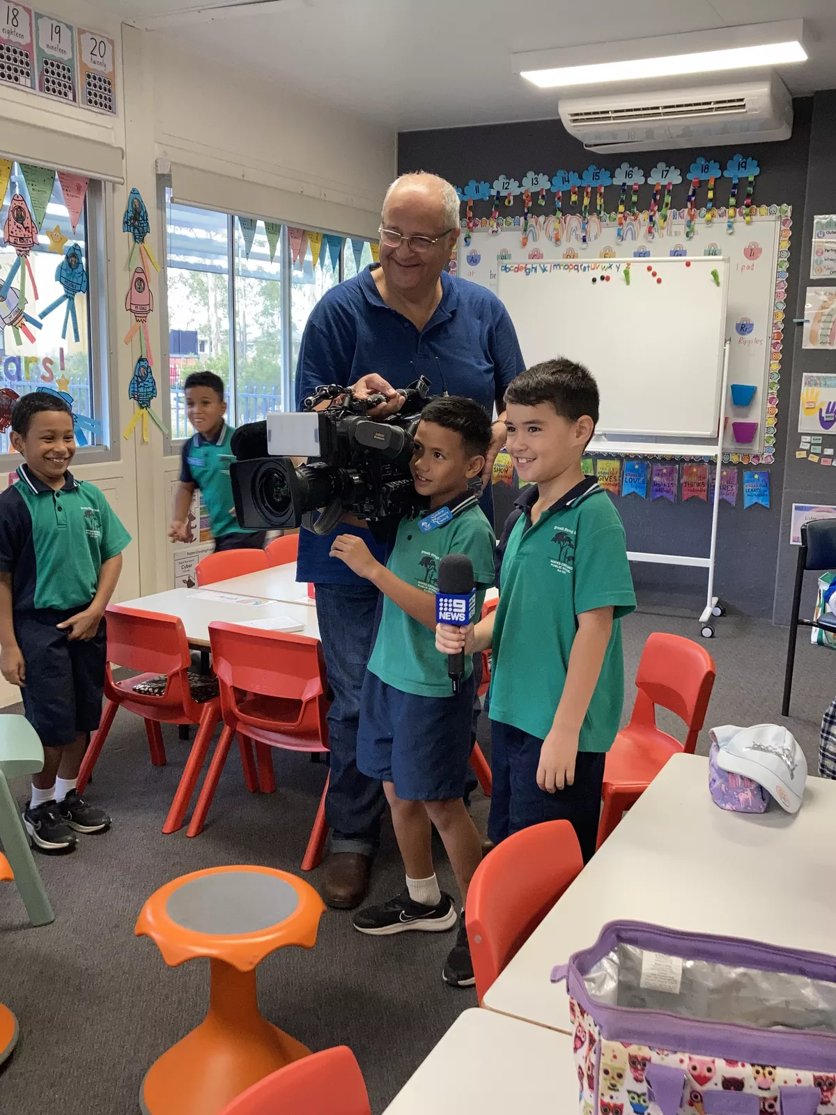 Students from Ropes Crossing Public School take over Channel 9 News' camera and microphone