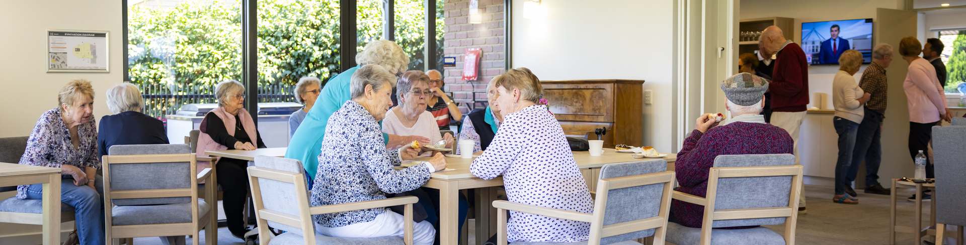 Viewbank Gardens outside view in garden looking towards building sun room