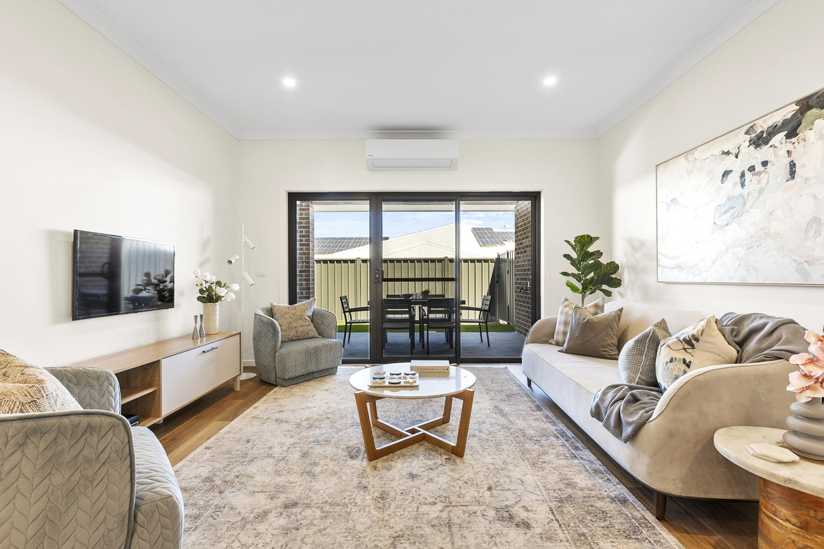 A landscape view of a cosy living area