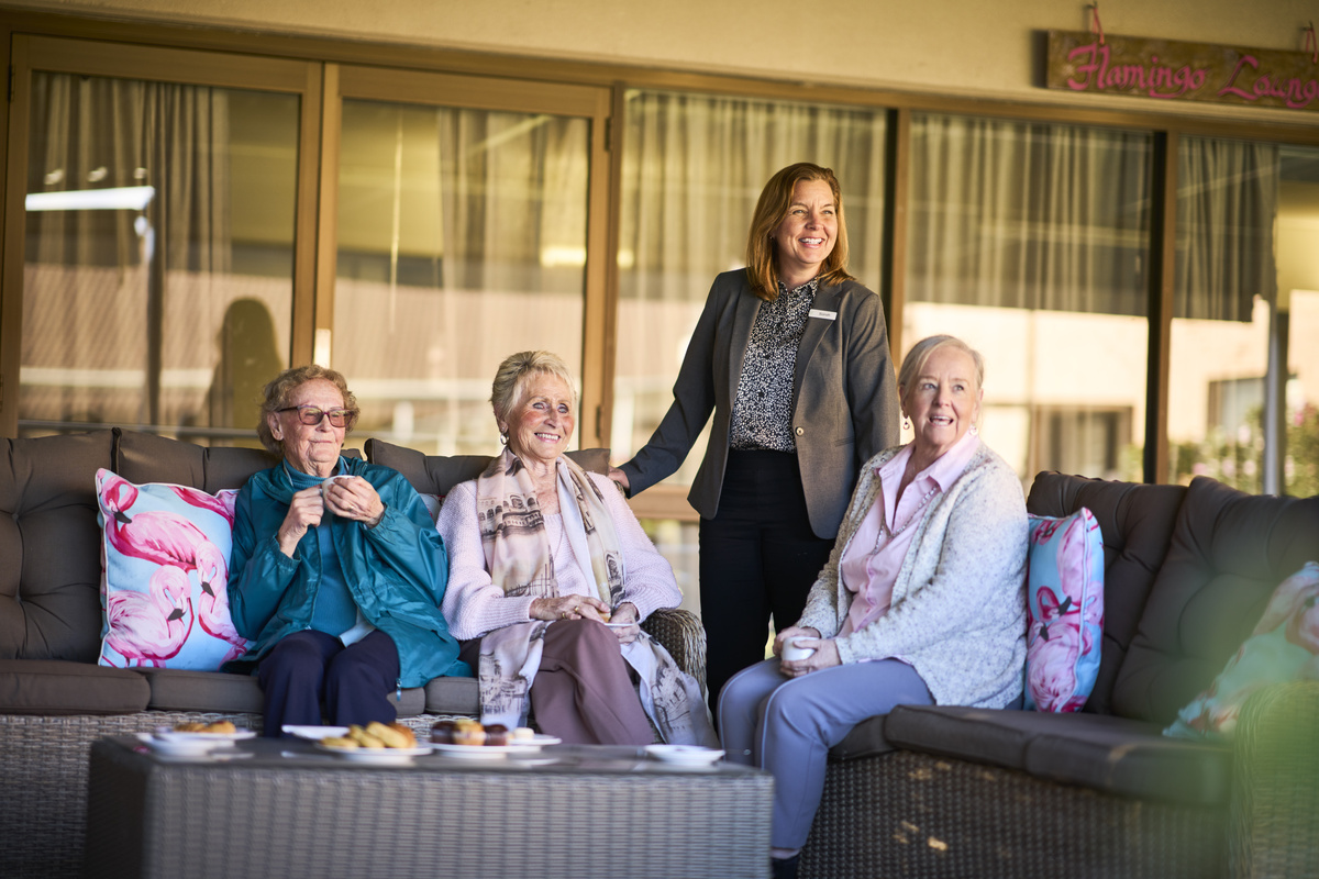 Glenaeon Village Lifestyle Residents with Village Manager morning tea