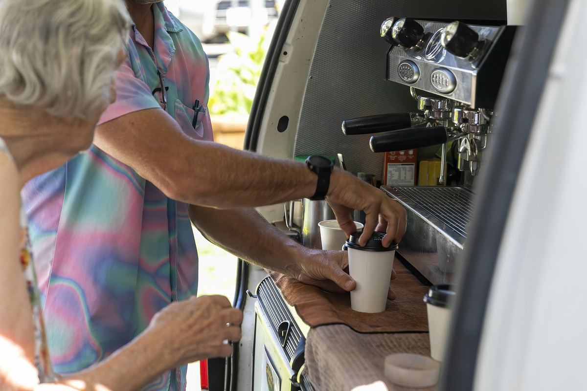 The coffee van was well-visited