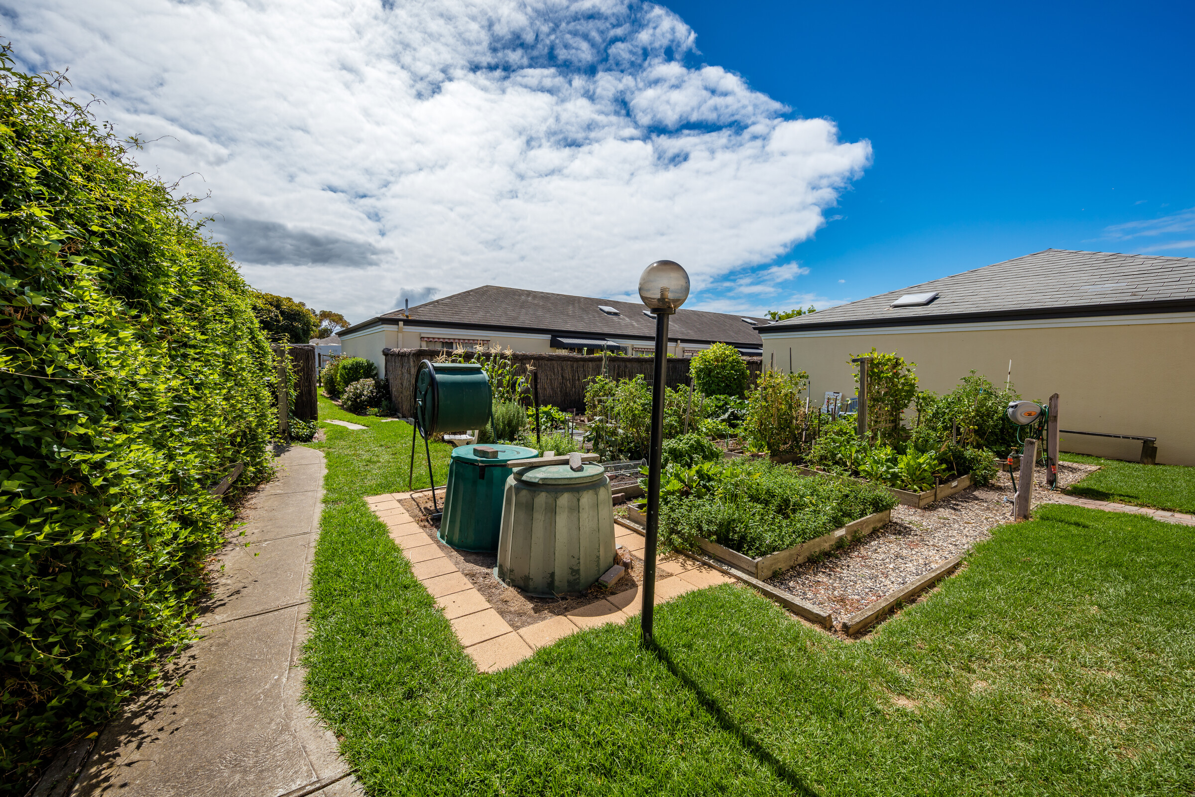 Port Phillip Village raised garden beds and compost