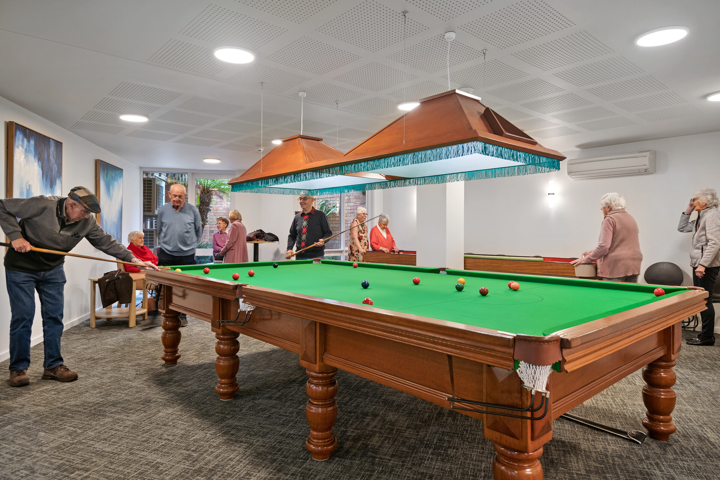 Pet friendly Two Dee Why Gardens Pool or Snooker tables with residents playing