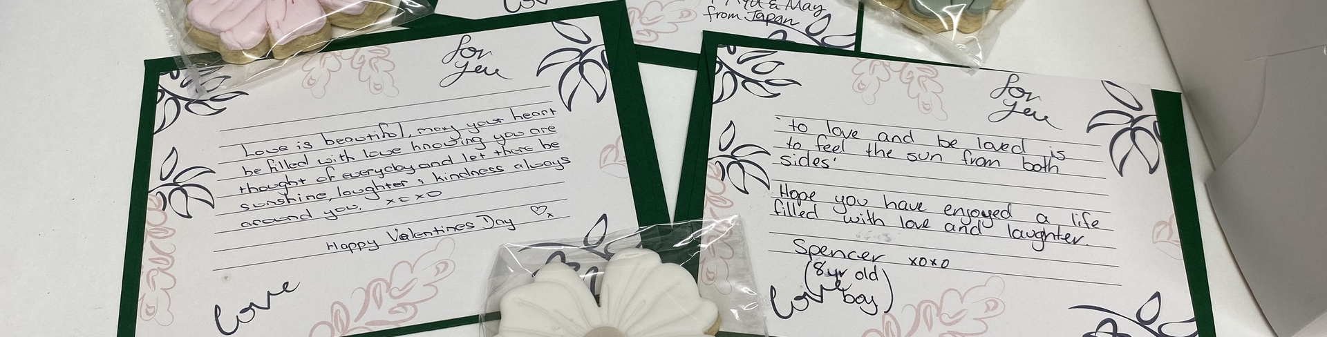 Postcards sent to residents from strangers on Valentine's Day